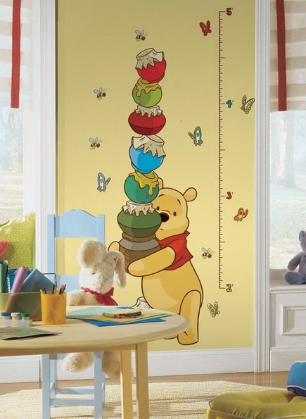 baby room winnie pooh Disney Wall Decals, Wall Growth Chart, Winnie The Pooh Nursery, Winnie The Pooh Friends, Room Stickers, Nursery Wall Stickers, Kids Wall Decals, Nursery Wall Decals, Baby Bedroom