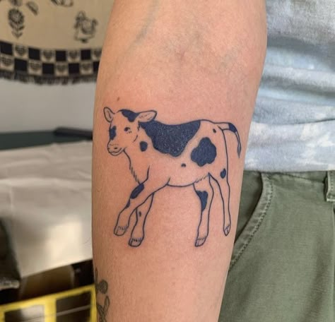 Mama Tattoos, Farm Tattoo, Cow Things, Texas Tattoo, Small Animal Tattoos, Cow Tattoo, Texas Tattoos, Fun Tattoos, Birthday Tattoo