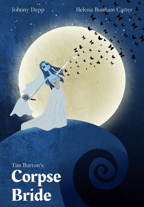 Corpse Bride Poster Vintage, Corps Bride Poster, Corpse Bride Illustration, Corpse Bride Movie Poster, Corpse Bride Poster, Corpse Bride Movie, Tim Burton Corpse Bride, Toro Inoue, Acrylic Painting Inspiration