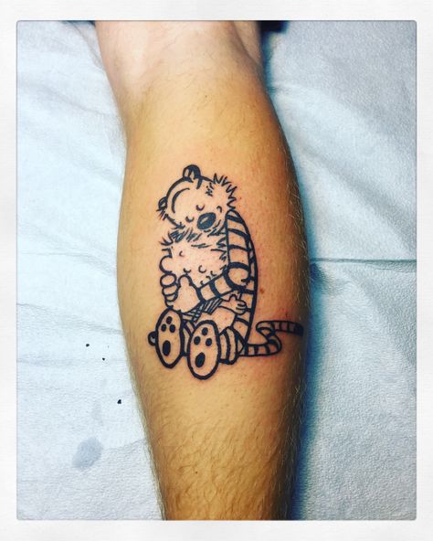 Calvin And Hobbes Tattoo Minimalist, Eden Tattoo, Calvin And Hobbes Tattoo, Tattoo Practice, Calvin Hobbes, Awesome Tattoos, Cartoon Tattoos, Simplistic Tattoos, Calvin And Hobbes