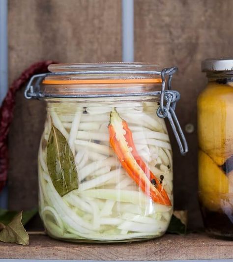 Khol Rabi Recipes, Canning Kohlrabi Recipes, Pickled Kohlrabi Recipe, Vegan Kohlrabi Recipes, Pickled Kohlrabi, Kohlrabi Recipe, Kohlrabi Recipes, Metabolic Balance, Canning Ideas