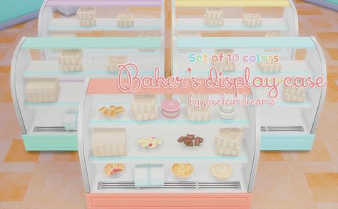 Pixelsimdreams: ♦⁴ Baker’s Display Case Recolors Case The Sims 4, Bakery Display Case, Sims 4 Blog, Sims 4 Kitchen, The Sims 4 Pc, Sims 4 Anime, Play Sims, Sims Building, Sims Four