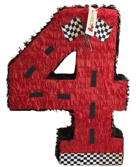 Racing Theme, Race Car Themes, Hot Wheels Party, Hot Wheels Birthday, Car Theme, Number Four, Cars Party, Race Car Party, Monster Truck Birthday