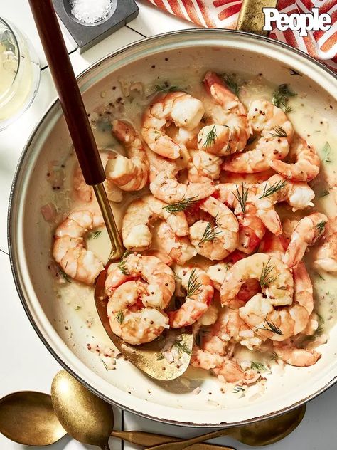 José Andrés’ Shrimp with Dill Sauce Brings Greek Flavors in 20 Minutes Jose Andres Recipes, Buttery Shrimp, Sweet Shrimp, Dill Sauce, Greek Flavors, Central Kitchen, Shrimp Dishes, People Food, Grilled Asparagus