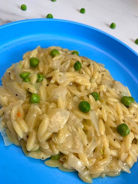 Orzotto Ultimate | Baby-led Weaning & Toddler Recipe Toddler Orzo Recipe, Easy Fish Cakes, Toddler Recipe, Tuna Fish Cakes, Weaning Toddler, Orzo Recipe, Fish Cakes Recipe, Vegetable Stock Cubes, Orzo Recipes