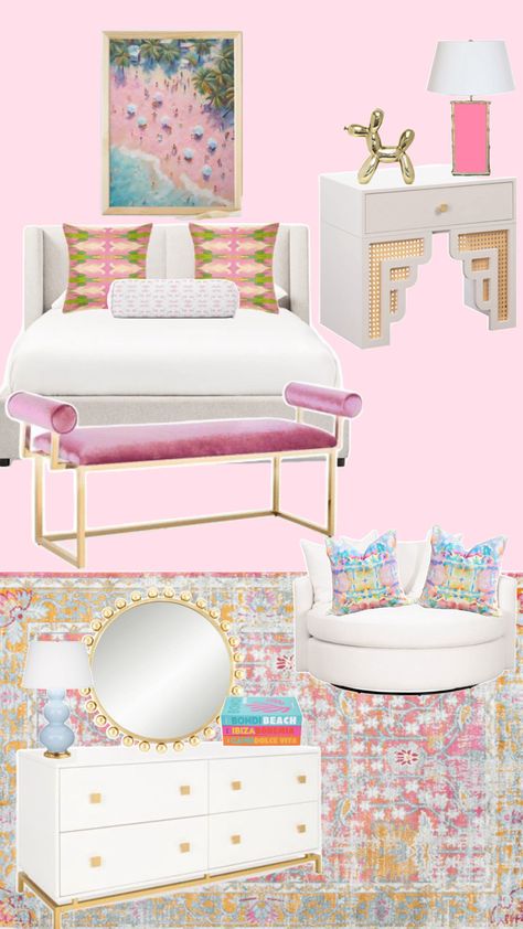 Preppy Apartment Decor, Sorority Room, College Living Rooms, Downtown Living, Moodboard Ideas, College Bedroom, College Dorm Room Decor, Glam Bedroom, College Apartment Decor