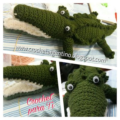 Cocodrilo - Amigurumi - Patrón en Español ~ Crochet para Ti Crocodile Amigurumi, Crochet Dinosaur Patterns, Crochet Dinosaur, Crochet Baby Toys, Dinosaur Pattern, Crochet Keychain, Amigurumi Free Pattern, Crochet For Kids, Crochet Animals