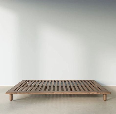 Queen Bed Floor Frame, Low Rise Bed Frame, Minimalist Bed Frame Wood, Bed Frames Aesthetic, Simple Wooden Bed Frame, Low Wooden Bed, Low Wooden Bed Frame, Floor Bed Ideas For Adults, Bed Without Frame