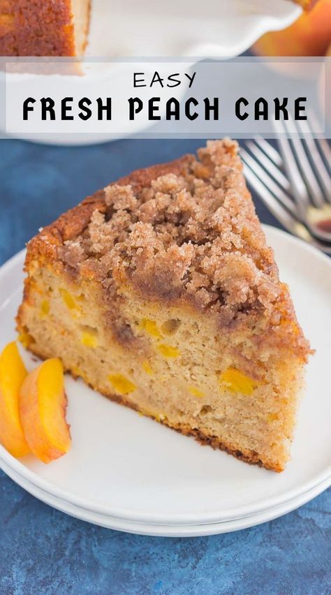 Fresh Peach Cake, Peach Cake Recipe, Loaf Breads, Peach Cake Recipes, Peach Yogurt, Crumb Cakes, Streusel Coffee Cake, Crumble Cake, Peach Cake