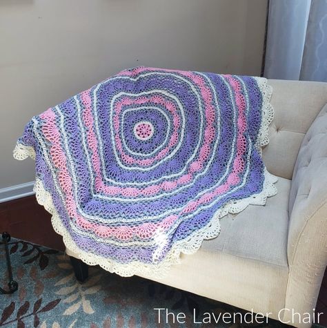 Melody Circular Blanket Crochet Pattern - The Lavender Chair Lavender Chair, The Lavender Chair, Marque-pages Au Crochet, Trendy Blanket, Foundation Single Crochet, Blanket Crochet Pattern, Easy Crochet Baby, Crochet Bookmarks, Crochet Afghans