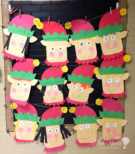 Elf Craft for the Classroom: Simple, quick, and easy craft for kindergarten and first grade classrooms. Includes writing activities, too! Elf Crafts, December Crafts, Christmas Art Projects, Elf Activities, Preschool Christmas Crafts, Christmas Kindergarten, Christmas School, Kindergarten Crafts, Preschool Christmas