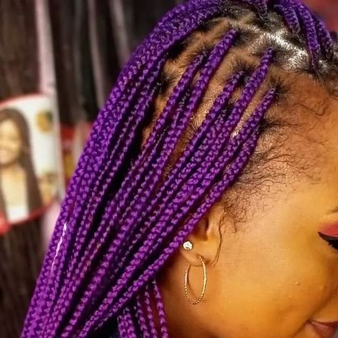 Purple Knotless, Hairstyles Kenya, Purple Box Braids, Knotless Braids Hairstyles, Purple Braids, Knotless Box Braids, Instagram Add, Knotless Braids, Braids Hairstyles