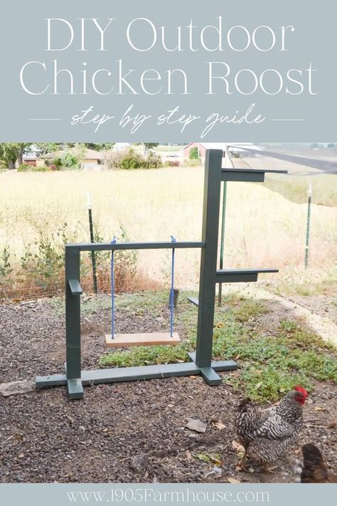 Learn how to elevate your outdoor chicken run with my latest farmhouse DIY projects blog post featuring an adorable DIY outdoor chicken roost. Perfect for beginners, this delightful chicken roost idea for small coops has easy to follow instructions and is budget friendly. Say hello to happier hens and an elevated space with this DIY chicken roost. Click the link to read more today and create a cozy and stylish roosting area for your feathered friends. Diy Chicken Roost, Outdoor Chicken Run, Chicken Roost Ideas, Chicken Roost, Farmhouse Diy Projects, Backyard Chicken Farming, Chicken Run, Diy Chicken, Kreg Jig