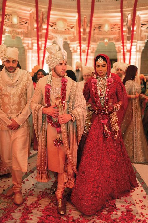 Red Sabyasachi Lehenga, Sabyasachi Bridal Red, Red Lengha, Priyanka Chopra Wedding, Indian Wedding Aesthetic, Chikankari Dupatta, Wedding Bollywood, Indian Wedding Clothes For Men, Best Indian Wedding Dresses