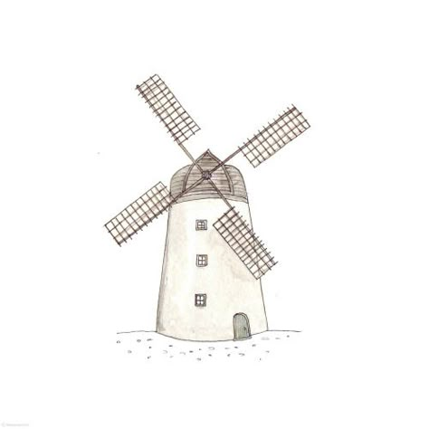 204. Flour Mill House Draw A City, Windmill Drawing, Now Drawing, House Doodle, House Drawings, House Illustrations, Ink Doodles, Mill House, Flour Mill