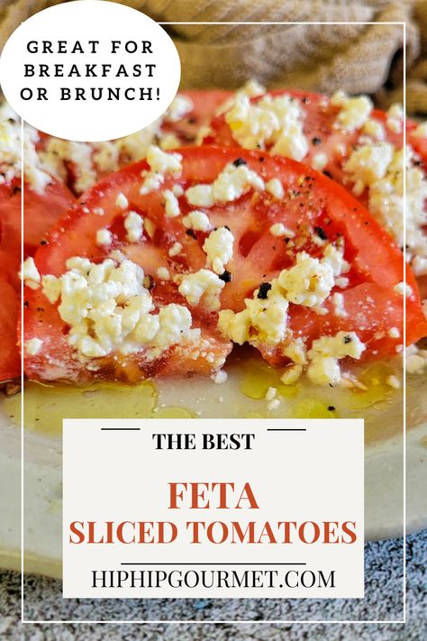 sliced tomatoes with olive oil, black pepper, and crumbled feta cheese on a plate Recipes With Crumbled Feta, Feta Cheese Recipes Healthy, Tomatoes And Feta Cheese, Tomato Snacks, Light Side Dishes, Tomato And Feta, Sliced Tomatoes, Tomatoes Recipe, Feta Recipes