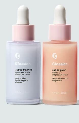 Glossier Serum, Tighten Facial Skin, Super Glow, Smooth Skin Texture, Beauty Regimen, Face Hydration, Skin Care Brands, Hydrating Serum, Skin Care Solutions