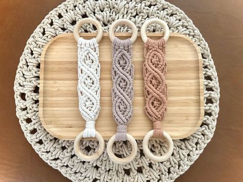 Macrame Tea Towel Holder, Tea Towel Holder, Wine Barrel Rings, Macrame Rings, Kitchen Towel Holder, Barrel Rings, Kitchen Stove, Towel Hanger, Plant Hangers