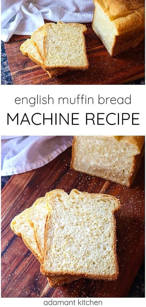 Explore our Bread Maker Recipes with the English Muffin Bread Machine Recipe, a foolproof way to enjoy the beloved taste of English muffins without the hassle. By utilizing your bread maker, this recipe simplifies the baking process, making it accessible for bakers of all levels. Perfect for breakfast or any time of day, it's a must-try for those who love homemade bread. Find more healthy baking recipes, baking bread recipes, and bread making recipes at adamantkitchen.com. Bread Machine English Muffin Bread, English Muffins Bread Machine, Bread Machine Recipes Healthy, Zojirushi Bread Machine, Bread Machine Mixes, English Muffin Bread Recipe, Bread Machine Recipes Sweet, Easy Bread Machine Recipes, Best Bread Machine