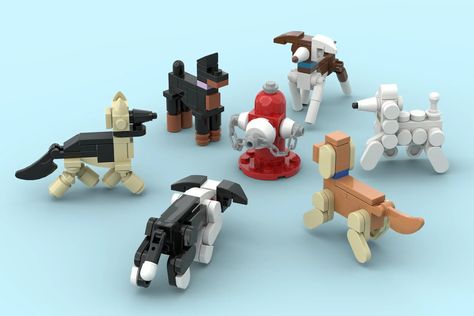 Lego Dog, Lego Diy, Lego Animals, Dog Magnets, Incredible Creatures, Building Techniques, Tiny Dogs, Brick Building, Lego Ideas