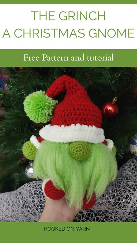 Holiday Gnome Crochet Pattern, Nutcracker Gnome Crochet, How To Crochet Gnomes, Crochet Christmas Grinch, Crochet Santa Gnome Free Pattern, Crochet Amigurumi Gnome Free Pattern, Crochet Christmas Gonk Free Pattern, Crochet Grinch Gnome, Gonk Crochet Pattern Free