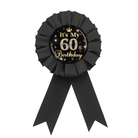 PRICES MAY VARY. 💛【Sixty Years Old Birthday Pin】This rosette button pin is made of high quality tinplate material and soft silk ribbon. The shiny badge can bring out the festive atmosphere of the event. 🥂【Black 60th Birthday Button for Women】Ideal for your birthday party. Light up your party by adding a exquisite rosette button pin. And giving you and your friends an unforgettable memory on this special day. 💛【Hello 60 Birthday Decor】This rosette button pin is very suitable for taking picture Happy 36th Birthday, Happy 55th Birthday, Happy 35th Birthday, Birthday Button, Happy 26th Birthday, Happy 22nd Birthday, Happy 28th Birthday, Happy 29th Birthday, Happy 11th Birthday