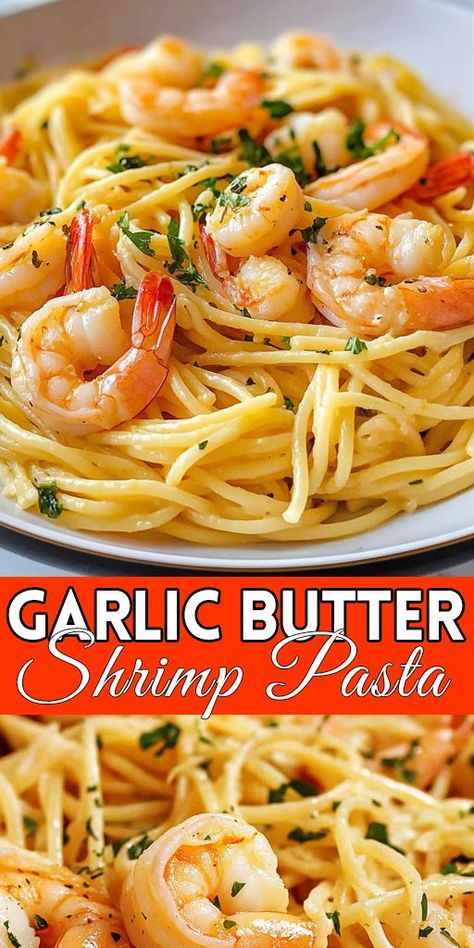 Looking for a restaurant-quality meal made at home in just 20 minutes? This Garlic Butter Shrimp Pasta is perfect for busy weeknights or a cozy date night dinner! 🧄🍤 The combination of tender shrimp sautéed in rich garlic butter sauce with perfectly cooked pasta will have everyone asking for seconds! 👉 Try this recipe today and make your next meal a hit! Save the pin for later, and don't forget to share with your friends! #GarlicButterShrimp #ShrimpPasta #EasyDinner #QuickMeals Garlic Butter Shrimp Pasta Recipes, Butter Shrimp Pasta Recipes, Easy Garlic Butter Shrimp, Butter Shrimp Pasta, Ham Recipes Crockpot, Cozy Date Night, Easy Garlic Butter, Garlic Butter Shrimp Pasta, Baked Shrimp Recipes