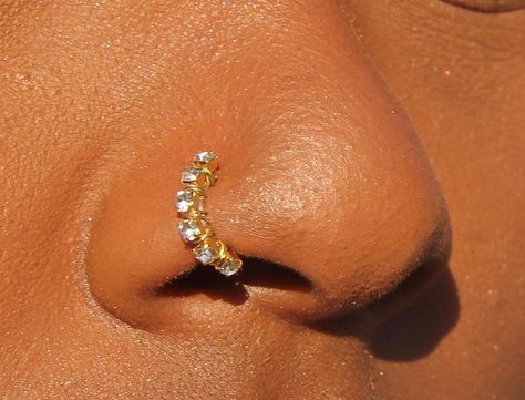 Nostril Jewelry Nose Piercings, Gold Nose Ring Stud, Nose Ring Fake, Tiny Nose Studs, Cute Nose Piercings, Faux Nose Ring, Nose Ring Jewelry, Nose Piercing Hoop, Faux Piercing