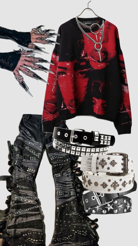 #outfitinpso #outfitideas #alt #alternative #altoutfit #altoutfitinspo Masc Rock Outfits, Masc Alt Outfits, Genderfluid Outfits, First Day Outfit, Silly Clothes, Masc Outfits, Academia Style, Alt Outfits, Dark Outfits