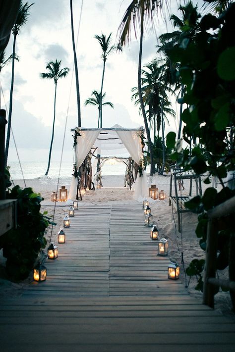 Destination Wedding Punta Cana, Wedding Aisles, Best Wedding Destinations, Beach Wedding Aisles, Sunrise Ceremony, Rustic Wedding Decorations, Beach Wedding Inspiration, Beach Wedding Decorations, Tropical Destinations