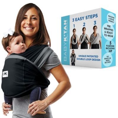 Baby K'tan Baby K’tan Active Oasis Baby Carrier - Black/Grey Kangaroo Care, Silicone Baby Bottles, Silicone Baby Bibs, Best Baby Carrier, Pre Wrap, Baby Sling, Wrap Carrier, Skin To Skin, Baby Wrap