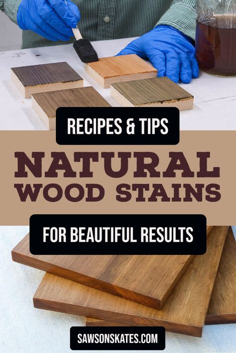 Enhance your woodworking projects with natural stains! Learn how to make earth-friendly, safe alternatives that are easy on the environment. Natural Stains For Wood, Natural Wood Stains, How To Make Earth, Homemade Wood Stains, Natural Wood Stain, Wood Oil Finish, Natural Food Dye, Wood Dye, Wood Burning Tips