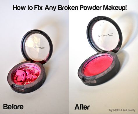 Fix Broken Makeup, Broken Makeup, Powder Makeup, I Love Makeup, Beauty Blender, Beauty Secrets, Makeup Tools, Diy Beauty, Fix It