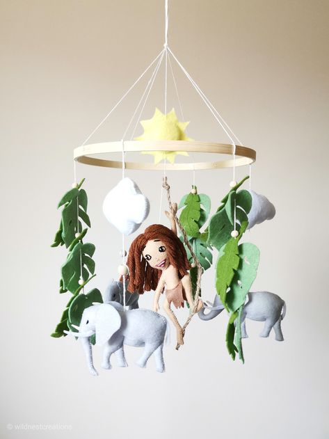 Tarzan Themed Nursery, Tarzan Baby Shower Ideas, Tarzan Nursery, Safari Nursery Room, Baby Tarzan, Elephant Baby Mobile, Panda Nursery, Contemporary Nursery, Stars Baby Mobile