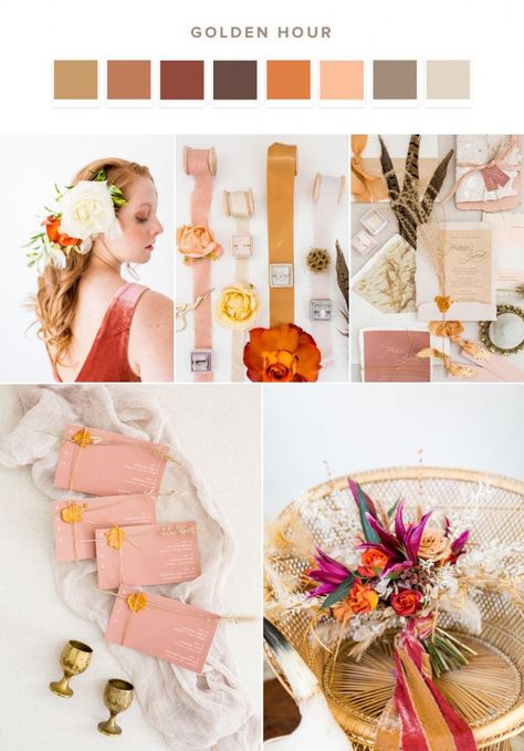 The Wedding Colors of 2019 - Golden Hour- boho, nature-inspired wedding color scheme by Pantone {Kir2Ben} Pantone Wedding Colors, Pantone Wedding, Lilac Wedding Bouquet, Golden Hour Wedding, Beach Wedding Decorations Reception, Wedding Color Combos, Wedding Color Trends, Nature Inspired Wedding, Lilac Wedding