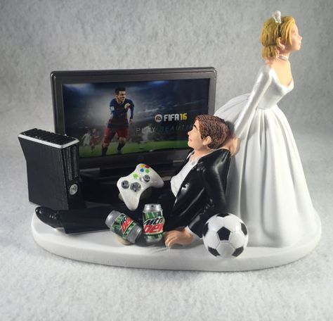 Funny Fifa 2016 Cake Topper by iNeedCake on Etsy Football Wedding Cake, Football Wedding, Funny Cake Toppers, Funny Wedding Cakes, Funny Wedding Cake Toppers, Wedding Cake Toppers Unique, Unique Wedding Cakes, Long Brown Hair, Cake Display