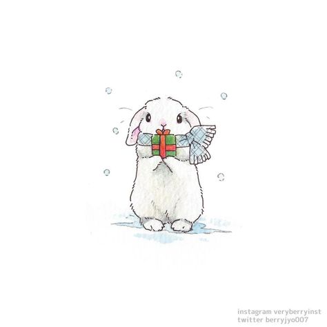 Christmas Cards Bunny, Rabbit Christmas Illustration, Bunny Christmas Drawing, Christmas Bunny Illustration, Christmas Bunny Art, Bunny Christmas Card, Rabbit Christmas Card, Cute Christmas Animals Illustration, Christmas Rabbit Illustration