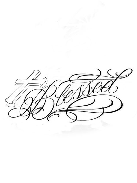 Blessed Tattoo Stencil, Nani Tattoo, Blessed Tattoo For Men, Gg Tattoo, Tattoo Ideas Sketches, Tattoos For Guys Forearm, Blessed Tattoo, Bike Logos Design, Arm Tattoos For Guys Forearm