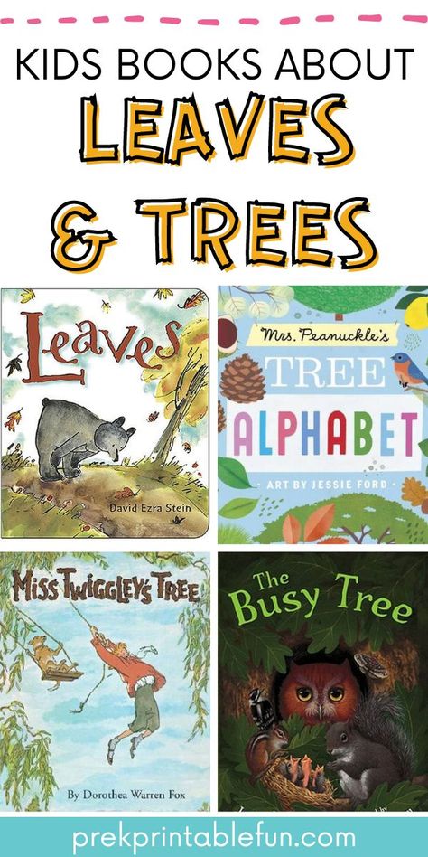 This fall enjoy some books all about Leaves and Trees with your preschoolers. Here are a few of our favorites! Tree Books For Preschool, Preschool Trees And Leaves, Leaves Unit Study, Preschool Tree Theme, Trees Preschool Theme, Creative Curriculum Trees Study Preschool, All About Trees Preschool, Creative Curriculum Trees Study, Trees Study Preschool