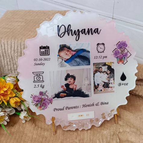 Baby birth detailing frame 💓😍 customisation available. Baby Resin Frame, Resin Baby Frame, Baby Frame, Frame Photo, Instagram Baby, Diy Resin Crafts, October 1, Diy Resin, Baby Birth