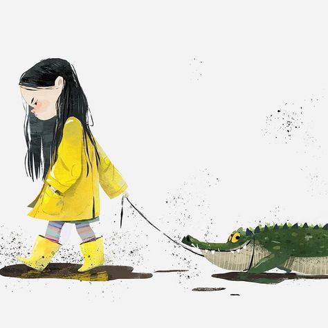 Companion crododile - Illustration inspiration #illustration Crocodile Illustration, Kid Illustration, 동화 삽화, Children Sketch, Picture Books Illustration, Book Illustration Art, Kid Character, Kids' Book, Illustration Character Design