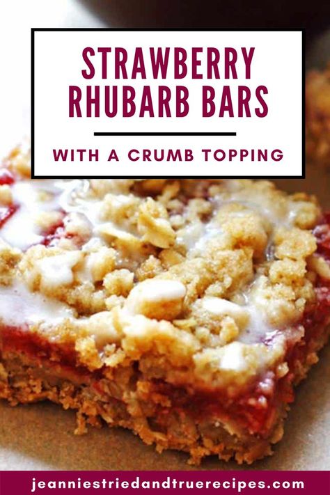 Strawberry Rhubarb Bars Recipes, Rhubarb Bars Easy, Strawberry Rhubarb Crumble Bars, Rhubarb And Strawberry Crumble, Rhubarb Oatmeal Bars, Rhubarb Squares, Rhubarb Bars Recipes, Rhubarb Custard Bars Taste Of Home, Rhubarb Dream Bars