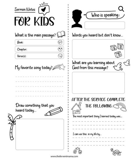 Christian Worksheets, Sermon Notes For Kids, Sunday School Worksheets, Childrens Bible Study, Bible Worksheets, Bible Activities For Kids, Bible Study Printables, Sunday School Crafts For Kids, Bible Study Methods