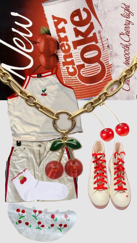 #cherrycoke #cocacola #redwhite #outfit #trendy Cherry Coke, Coca Cola, Red And White, Cherry