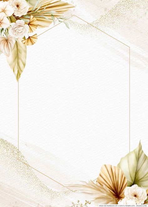 Floral Wedding Card Design, Wedding Card Design Blank, Wedding Card Template Background, Wedding Template Background, Topper Bunga, Wedding Invite Background, Invitation Background Templates, Floral Wedding Invitation Background, White And Gold Wedding Invitations