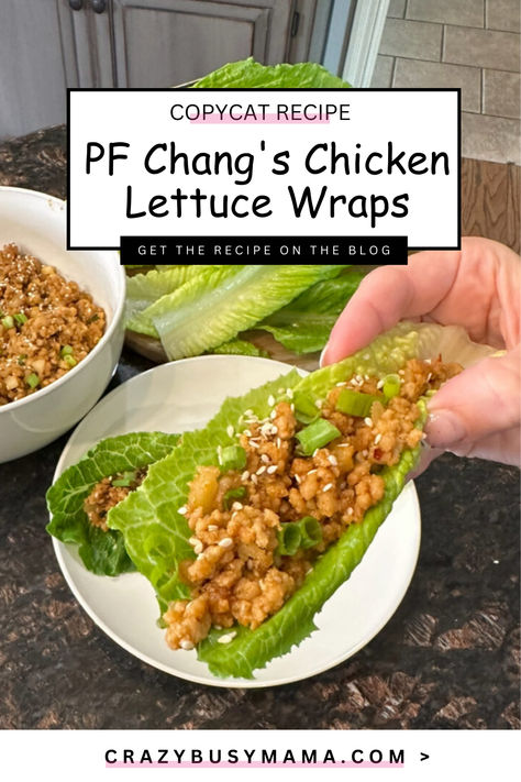 PF Chang's Chicken Lettuce Wraps - Copycat Recipe Lettuce Chicken Wraps, Lettuce Wraps Chicken, Lori Conway, Crazy Busy Mama, Pf Changs Chicken Lettuce Wraps, Asian Chicken Lettuce Wraps, Mastered It, Slow Cooker Pasta, Lettuce Wrap Recipes