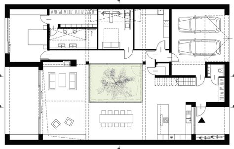 Atrium House, Plan Garage, Architecture Blueprints, Design Art Nouveau, Mansion Floor Plan, Things To, Courtyard House Plans, Public Architecture, Patio Interior