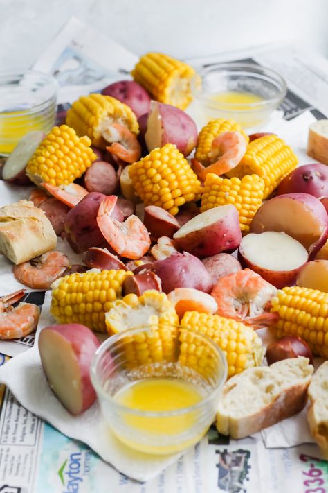 Southern Low Country Boil #dishonfish #seafoodfordinner #halthyeating #shrimp Shrimp Sausage Corn Potatoes, Country Boil Recipe, Crab Boil Recipe, Low Country Boil Recipe, Can Cooker, Boil Recipes, Country Boil, Low Country Boil, Shrimp Sausage