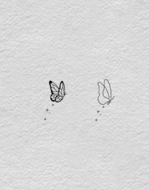 Small Matching Tattoos Three People, Butterfly Trio Tattoo, Dainty Trio Tattoos, Sister Tattoos For 3 Butterflies, Sister Tattoos For 2 Butterfly, Matching Sister Butterfly Tattoos, Small Matching Tattoos, Fairy Tattoo, Shoulder Tattoos For Women