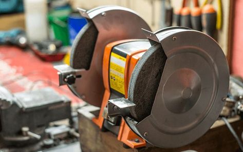 A bench grinder is not a tool that most people use every day. However, if you happen to have one lying around in your workshop or shed, here are ten nifty DIY tips for getting the most out of your bench grinder. Bench Grinder Ideas, Grinder Accessories, Bench Grinder, Diy Tips, Shed, Top 10, Every Day, Bench, Home Improvement